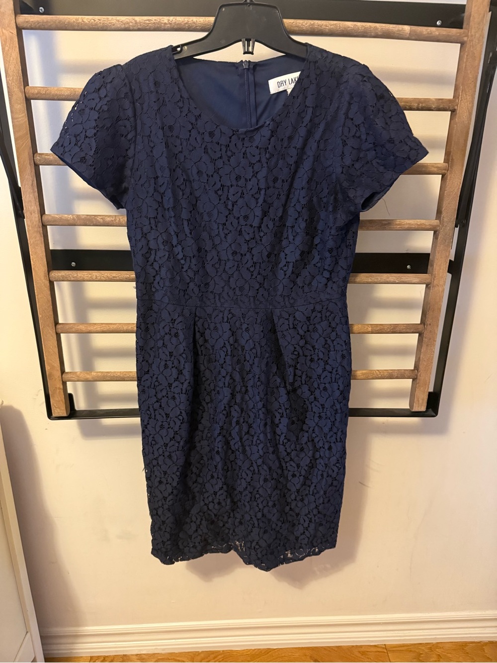 Dark Blue Lace Sheath Dress by Diane Von Furstenberg